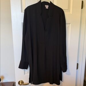 Chicos Black Long Sleeve Tunic Blouse